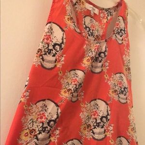 Umgee skull/floral tank size large